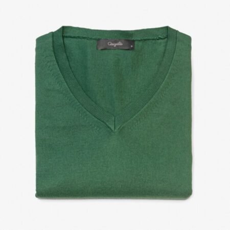 tricot em gola V verde
