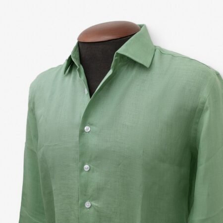 camisa linho verde