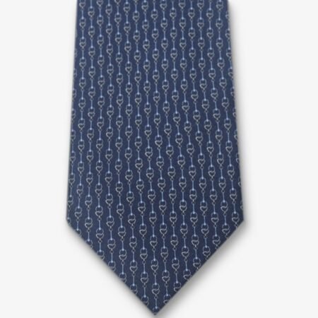 gravata marinho com corrtentes brancas e azuis